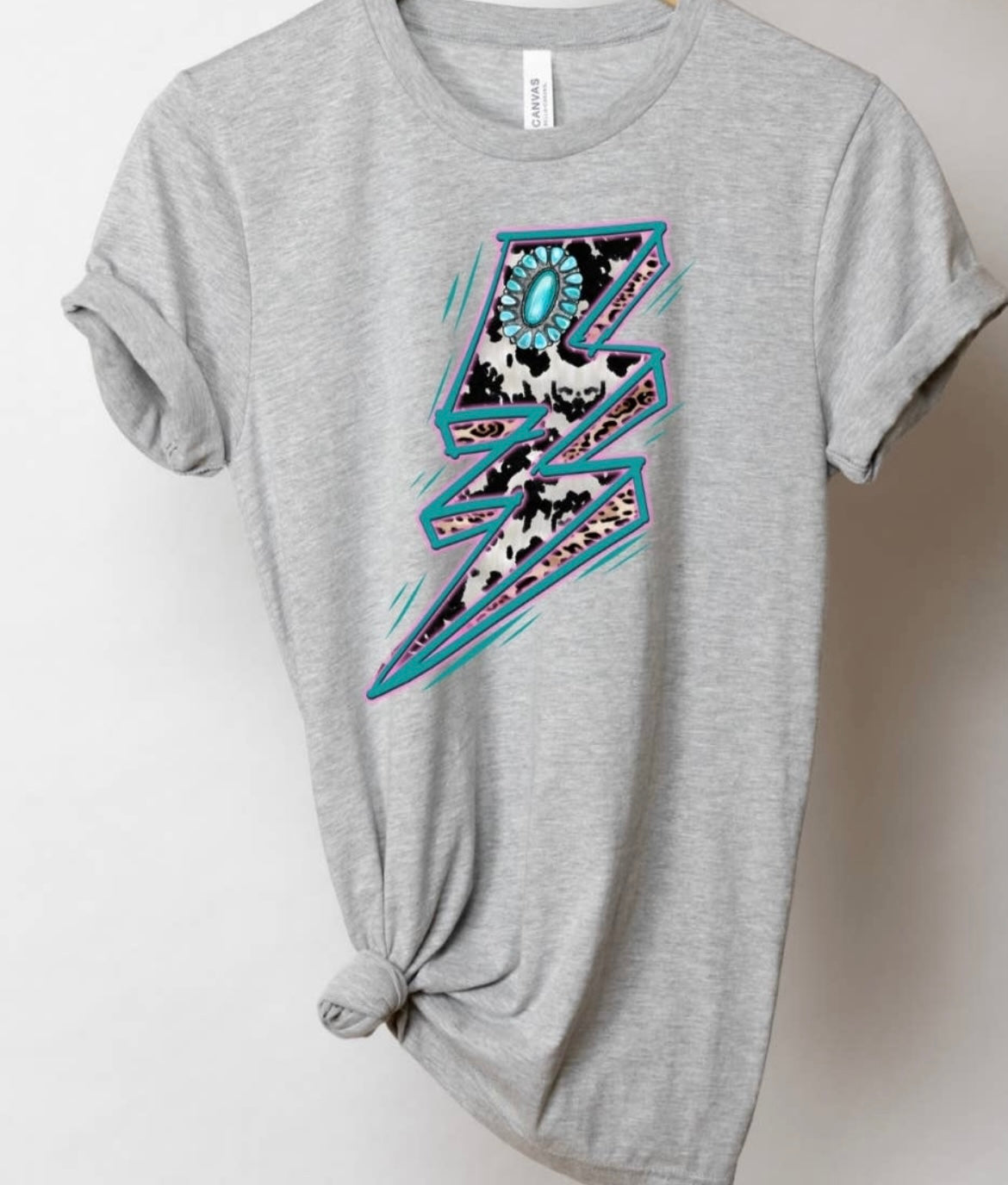 Cowhide & Turquoise Lightnin Tee