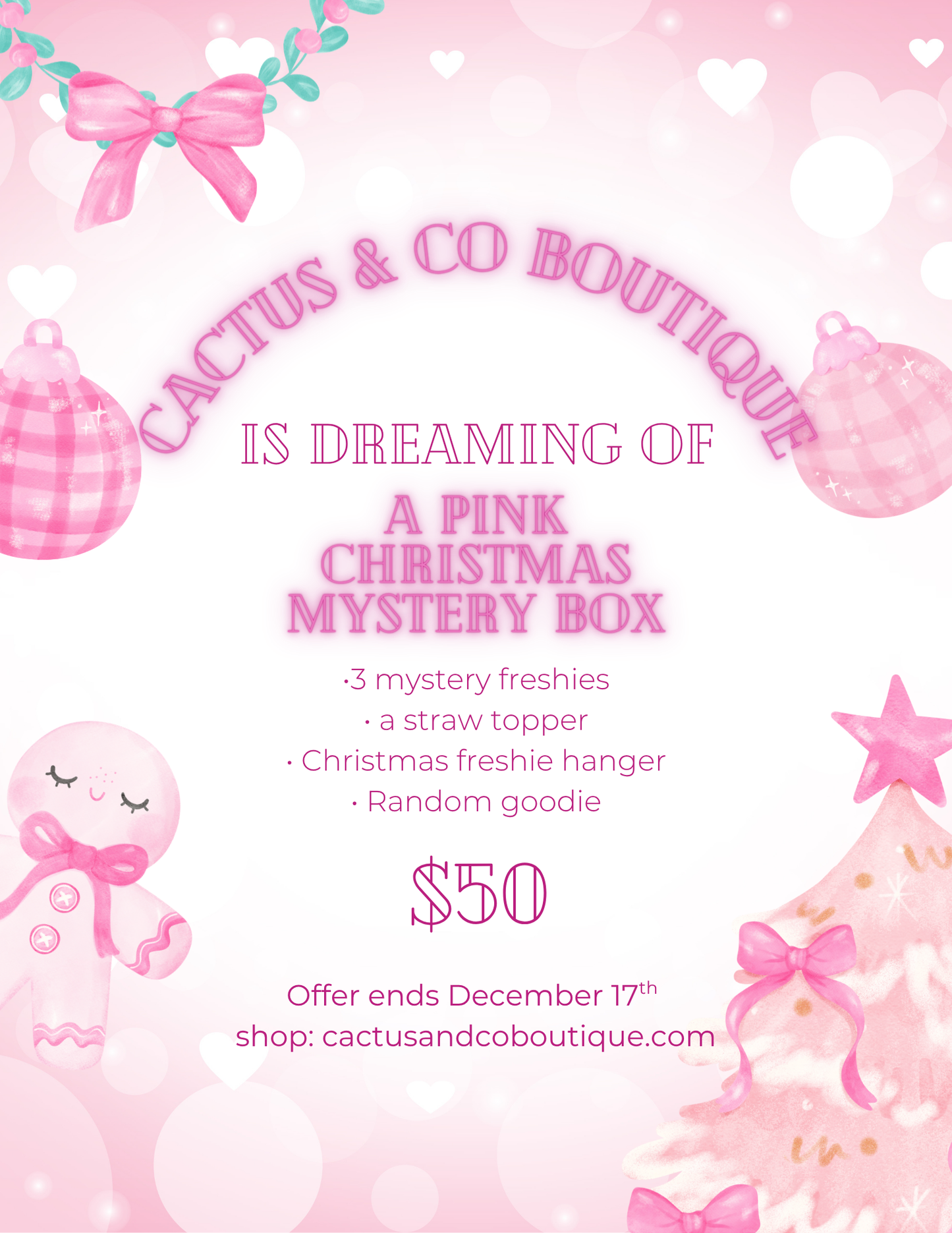 Pink Christmas Mystery Freshie Box