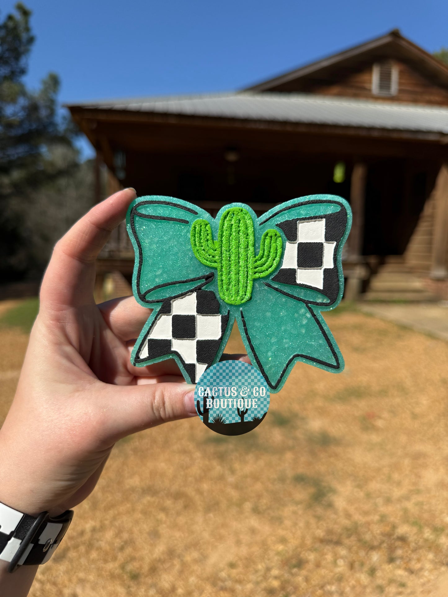 Checkered Cactus Bow