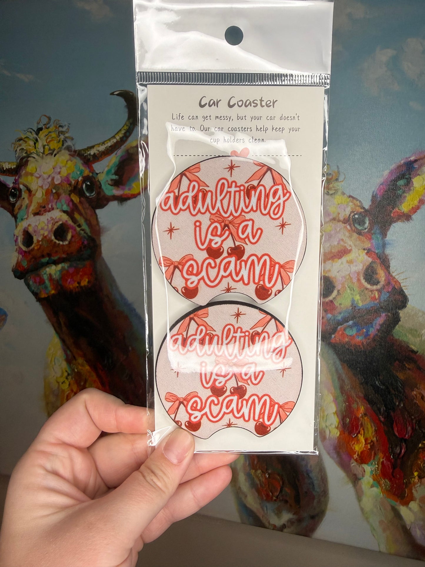 Adulting is a Scam Car Coasters