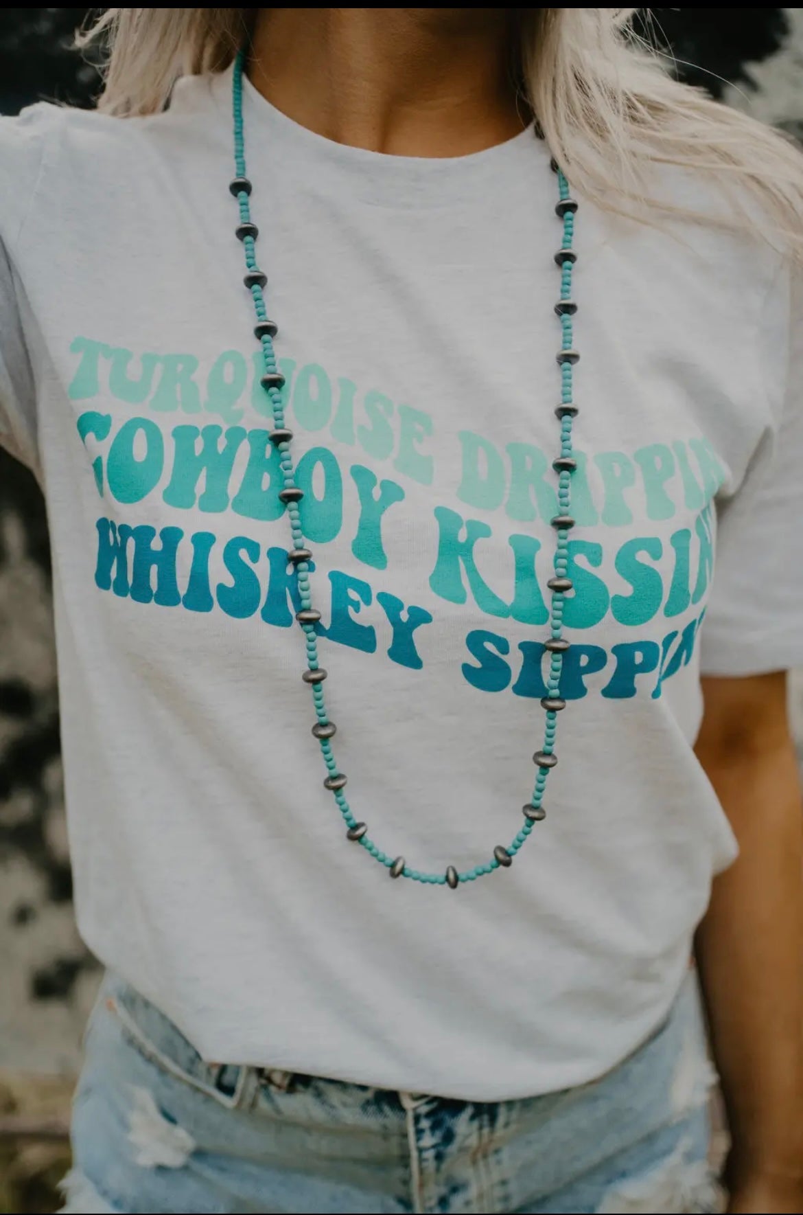 Turquoise Drippin Tee