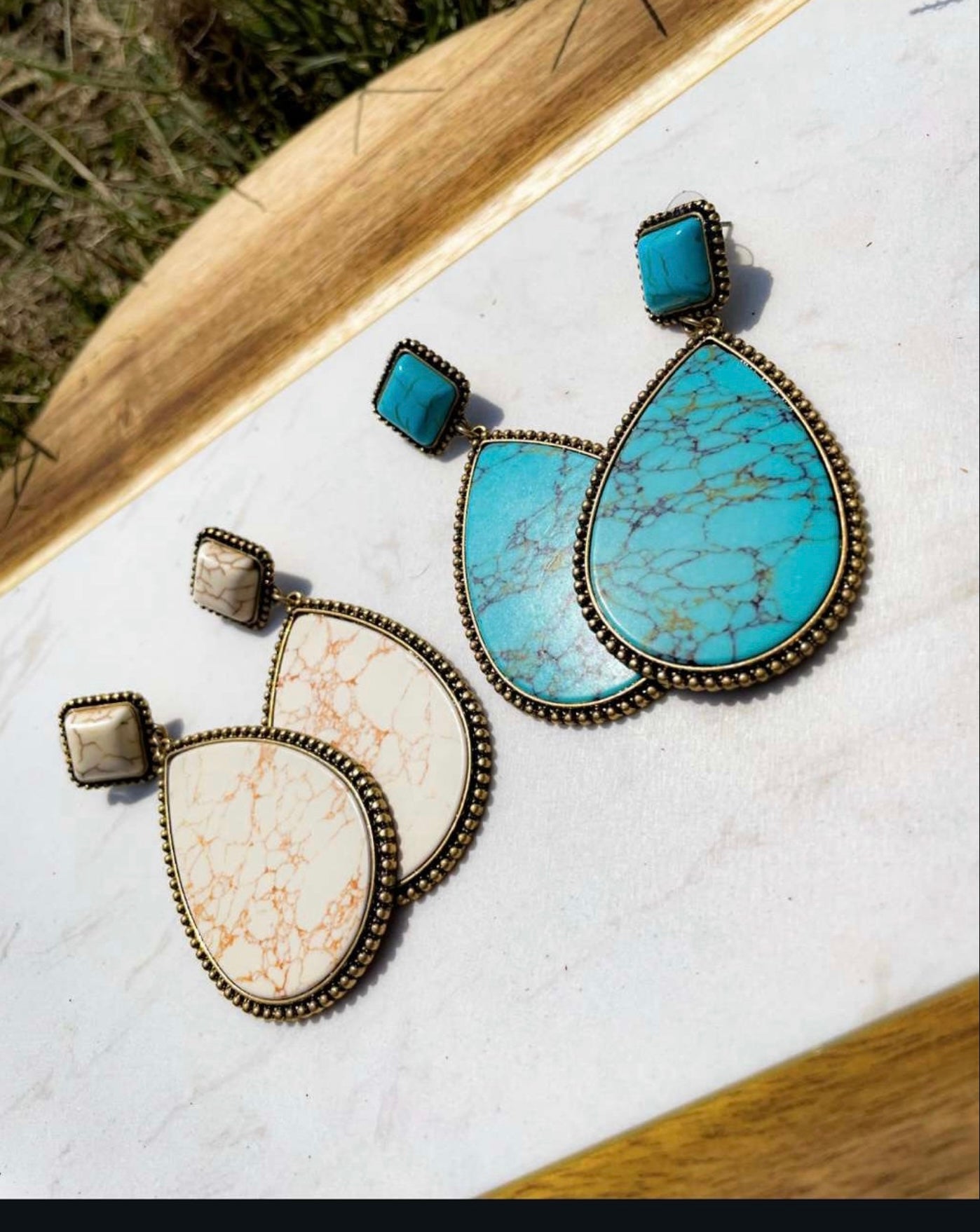 Stone Teardrop Earring