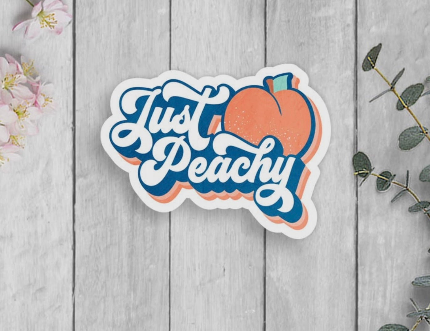 Just Peachy Vinyl Sticker