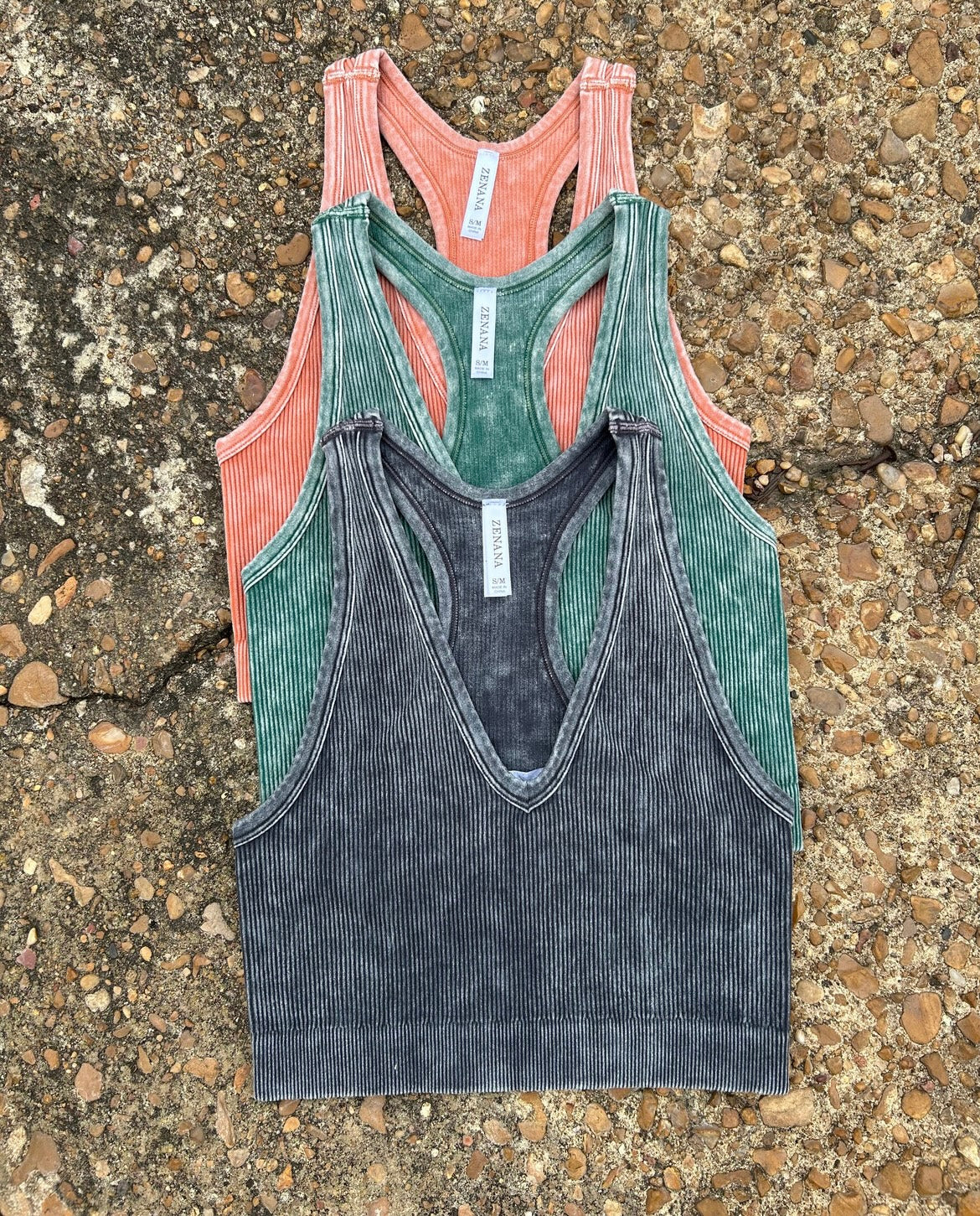 Washed Ribbed Tank Top
