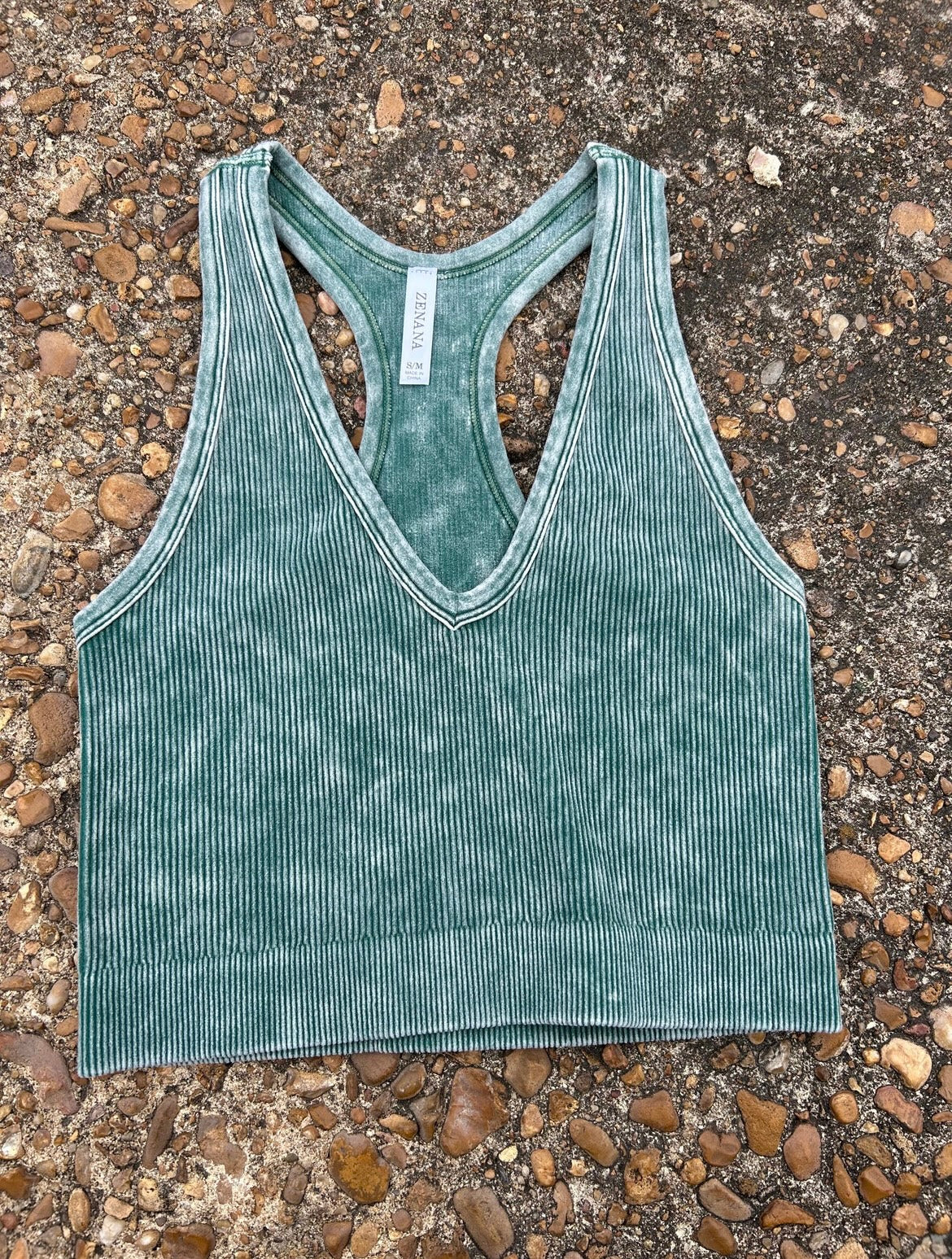 Washed Ribbed Tank Top