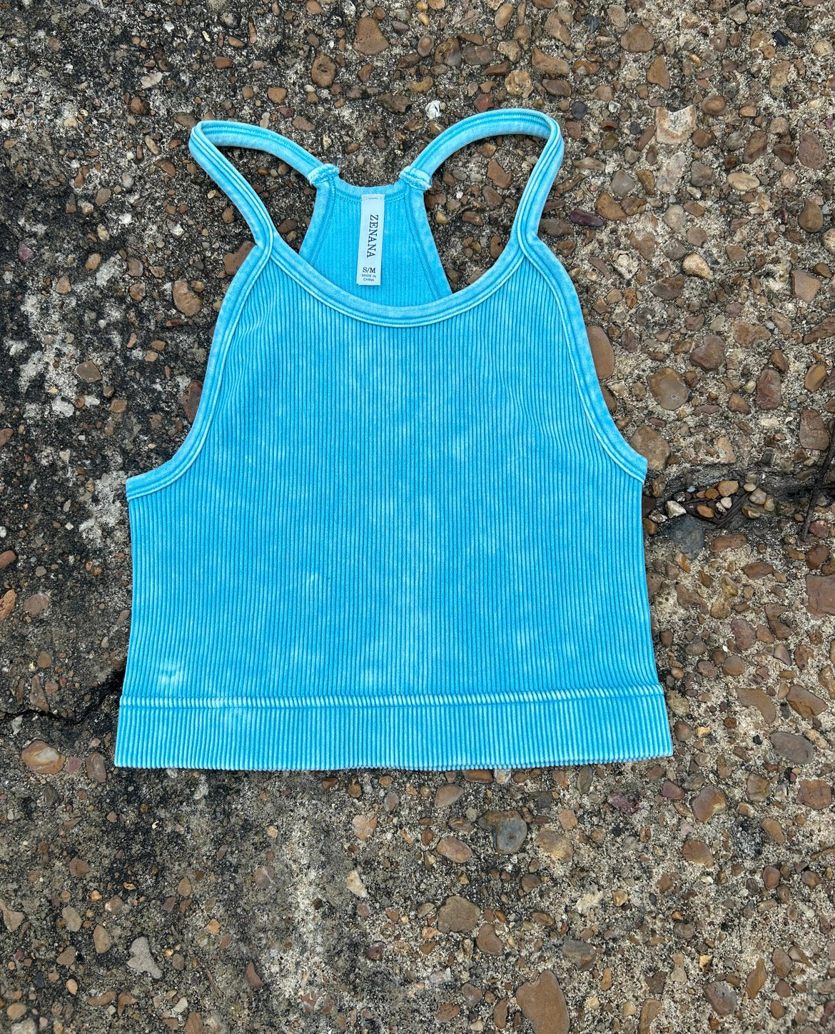 Washed Ribbed Cropped Tank