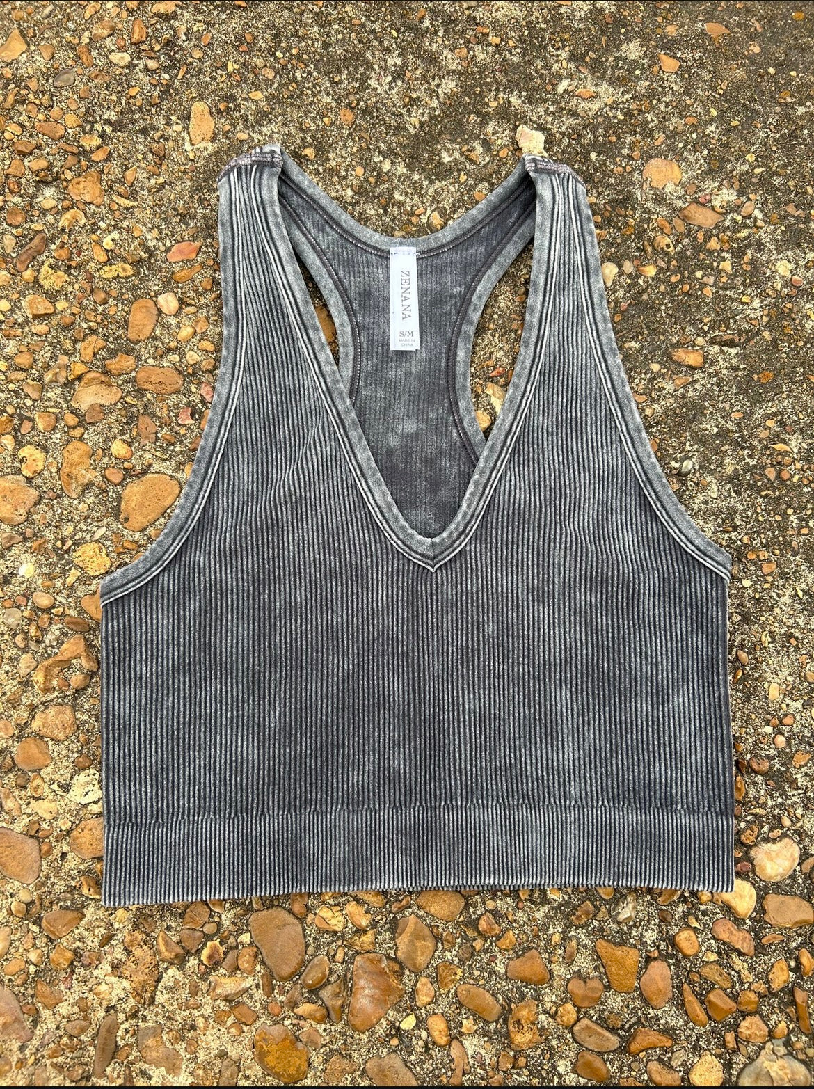 Washed Ribbed Tank Top