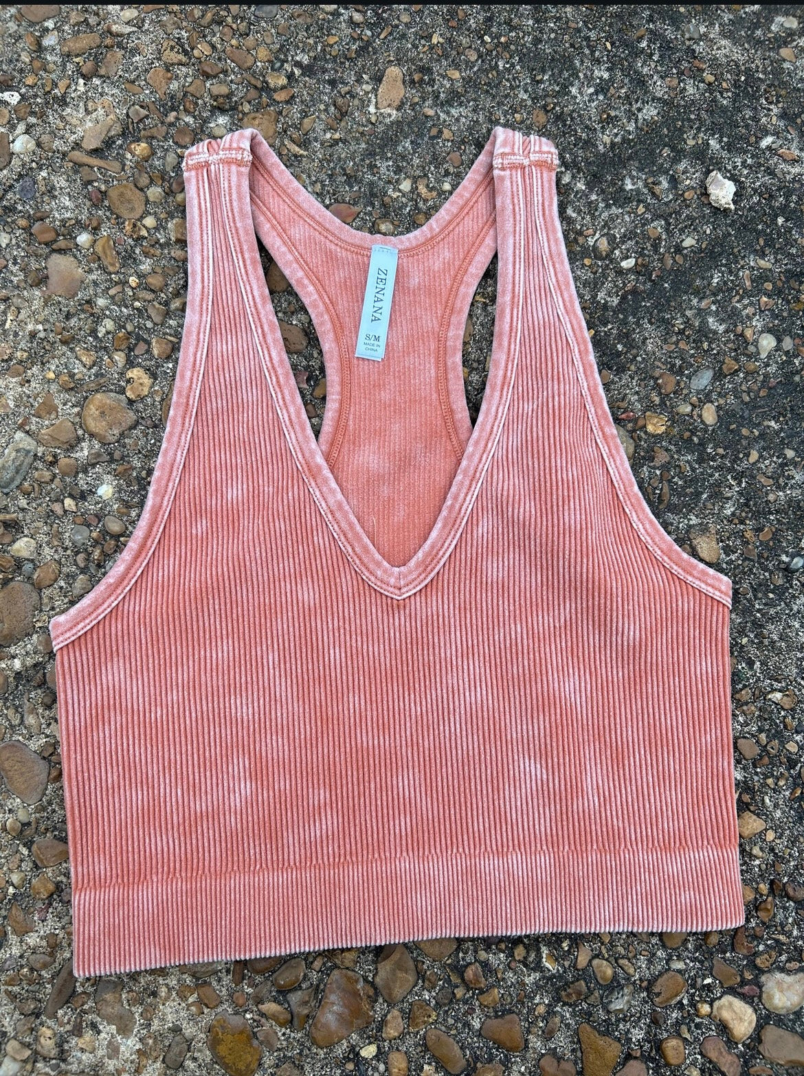 Washed Ribbed Tank Top