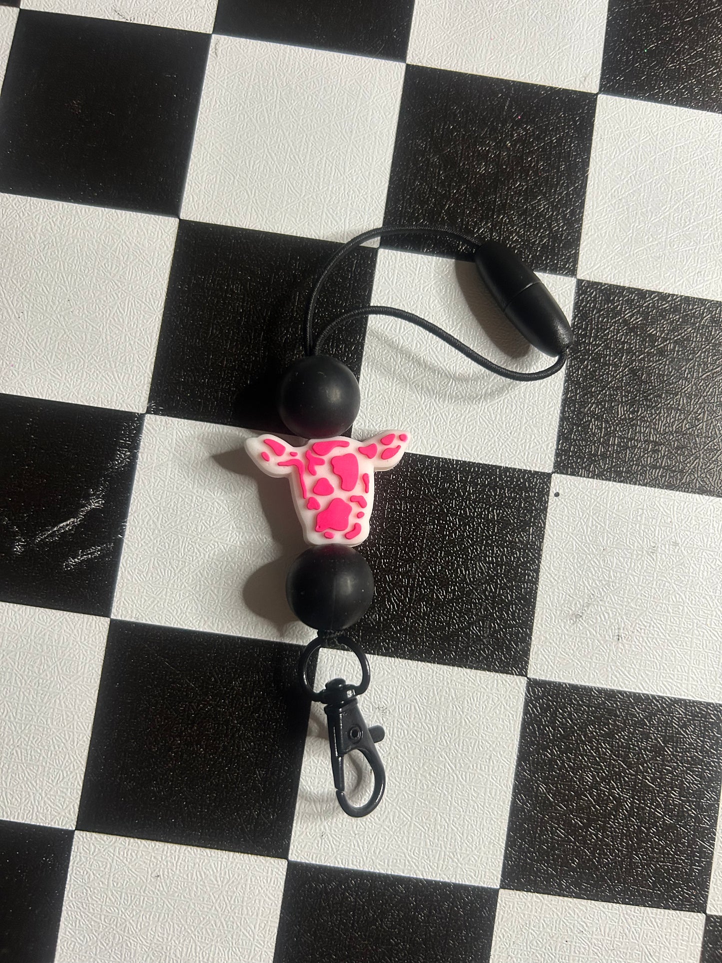 Hot Pink Cow freshie hanger