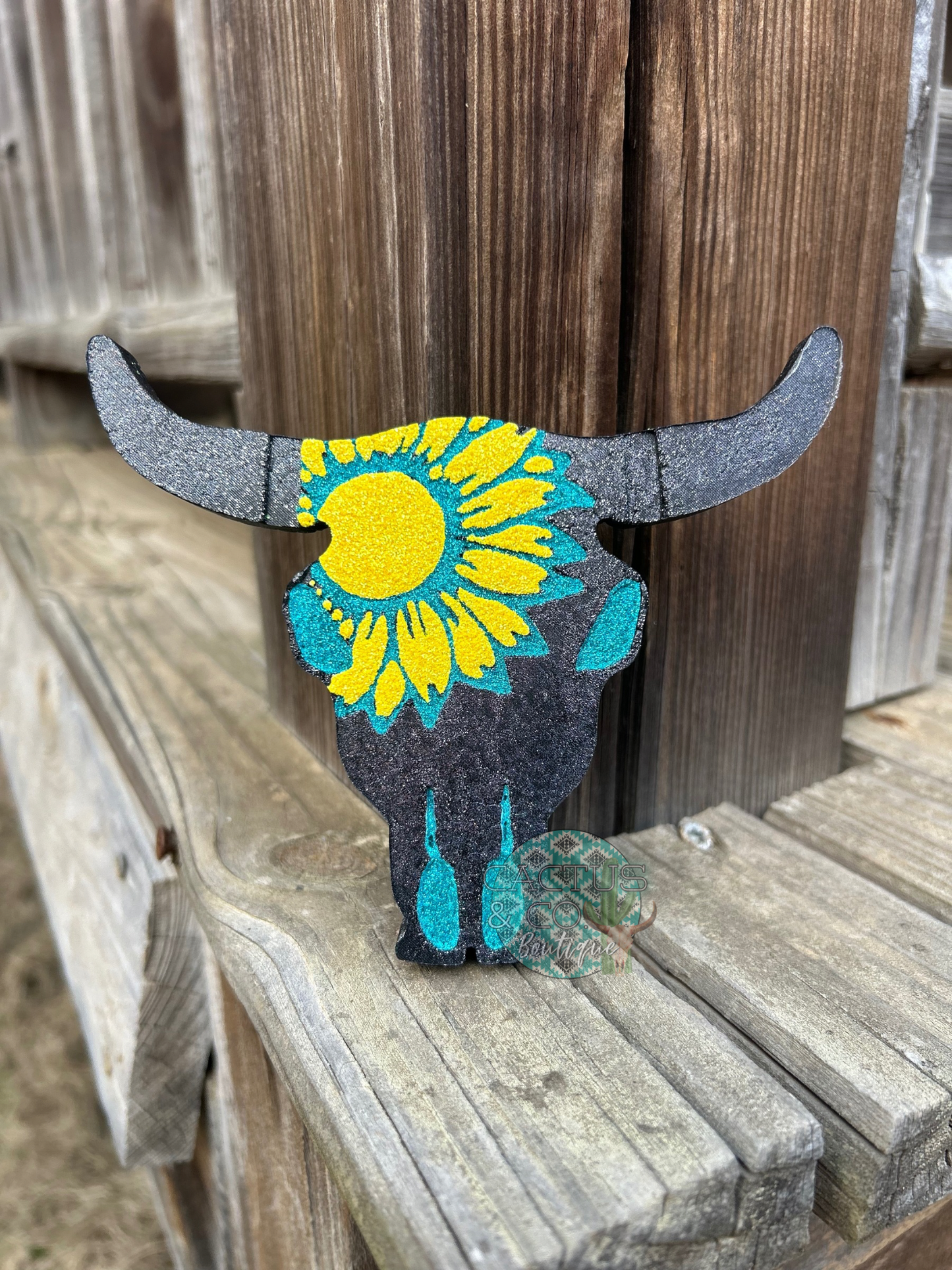Sunflower Bull Skull Freshie