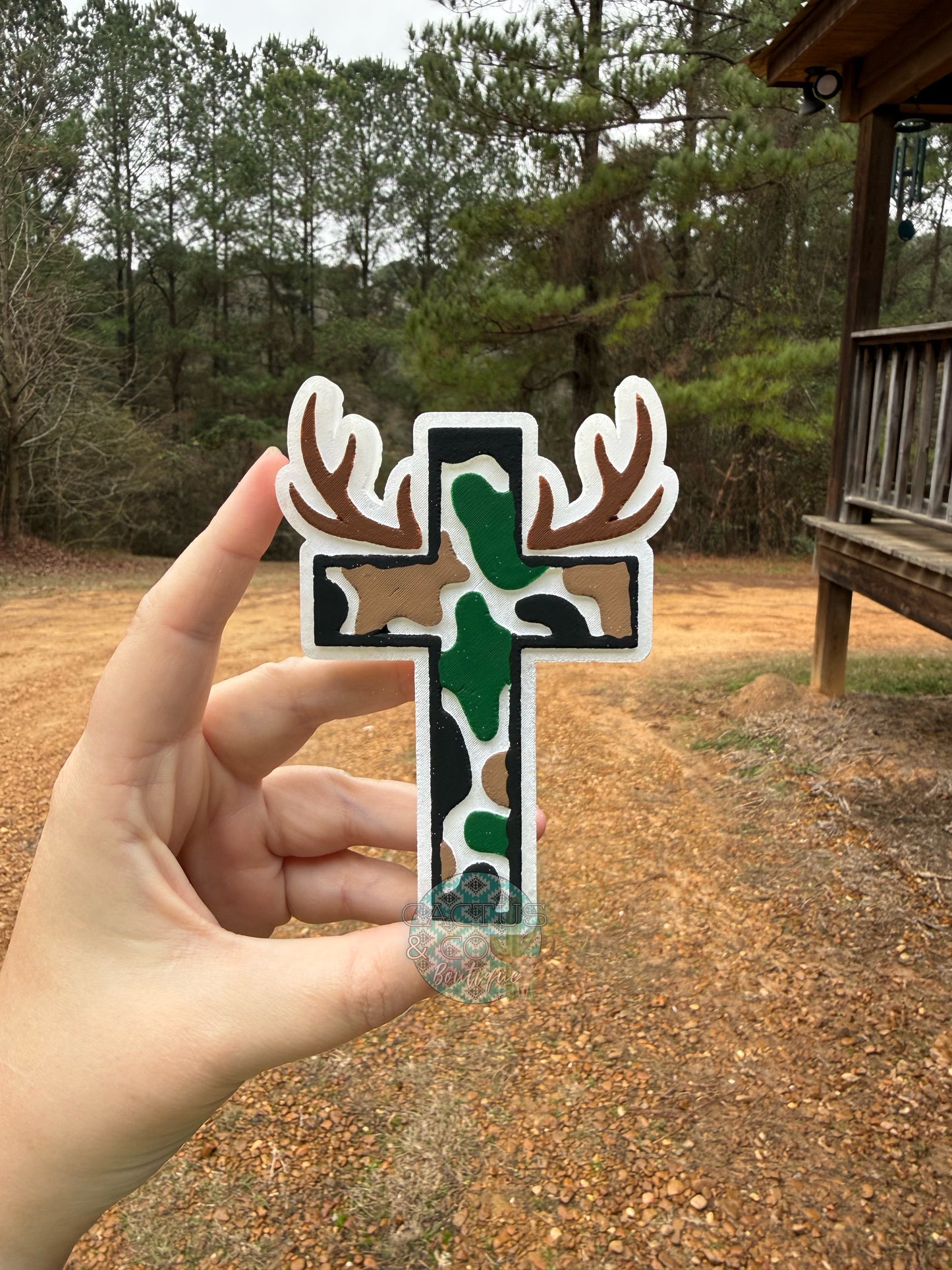 Camo Deer Cross