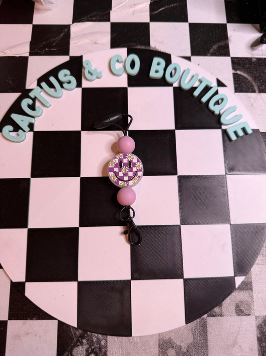 floral smiley freshie hanger