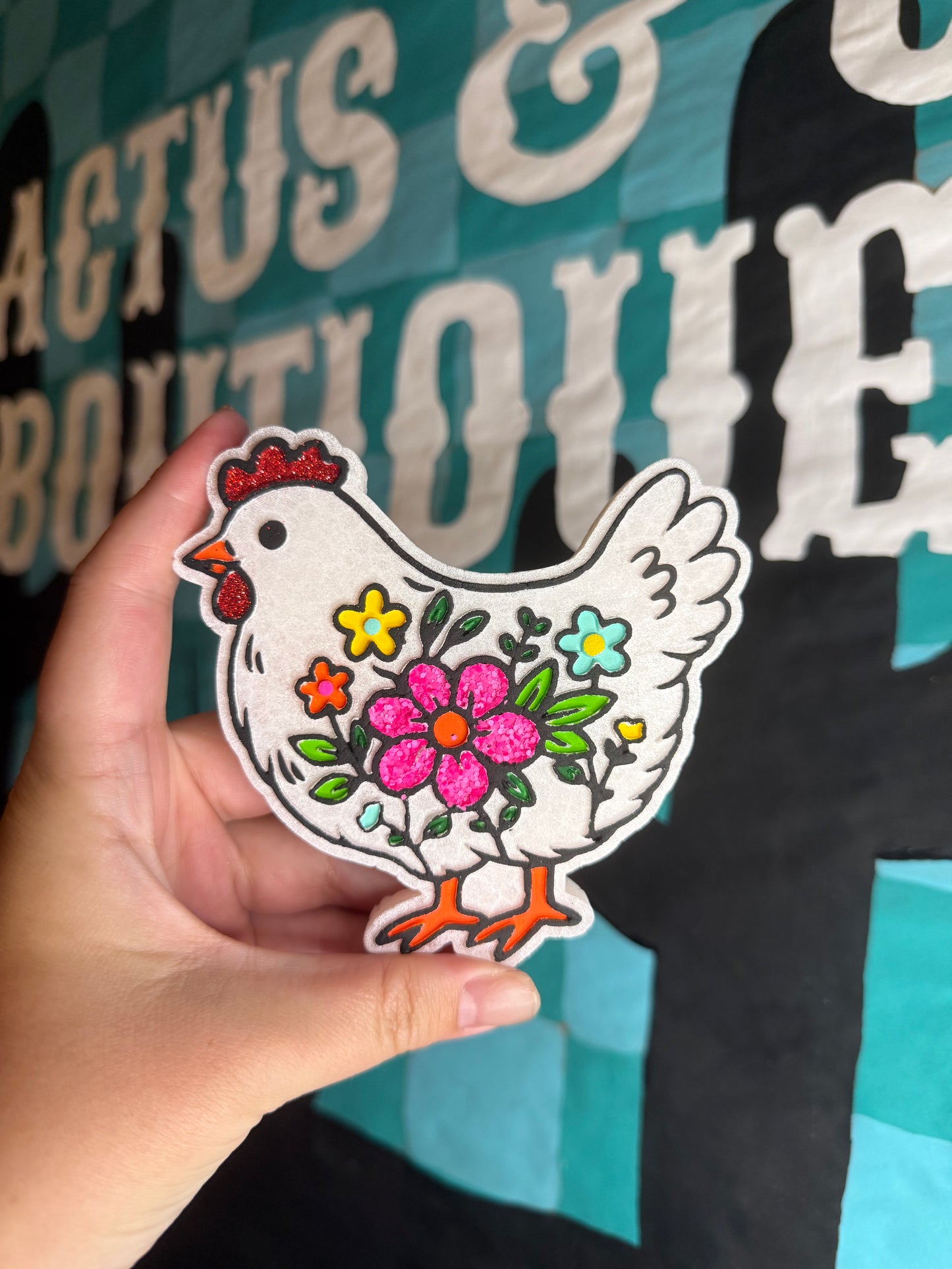 Floral Chicken Freshie