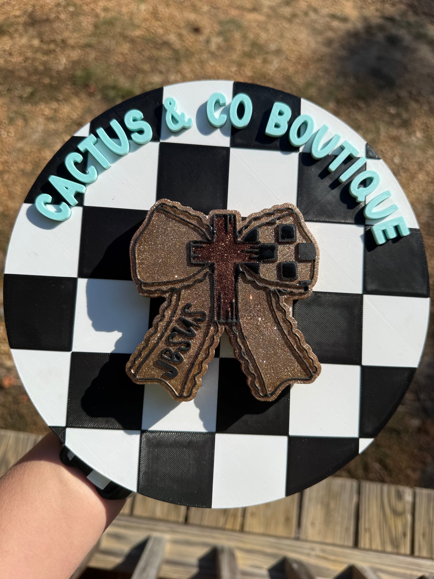 Checkered Jesus Bow