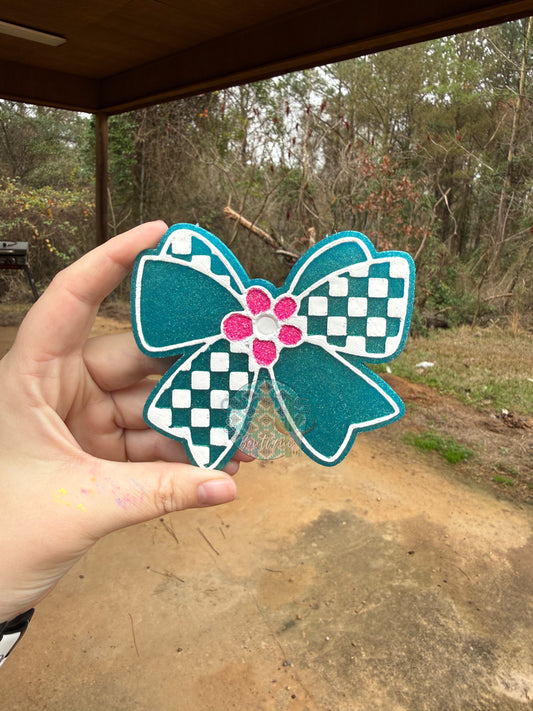 Checkered Flora Bow