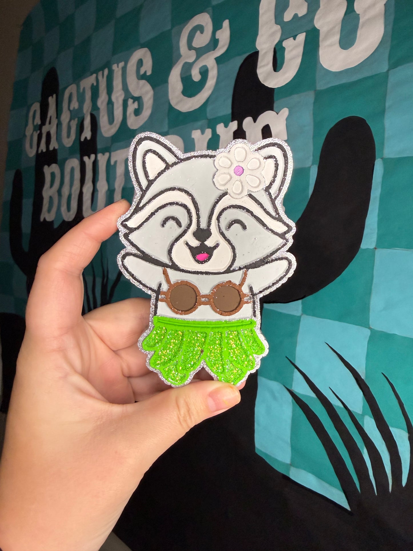 Hula Raccoon Freshie