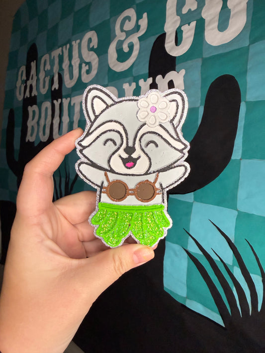 Hula Raccoon Freshie