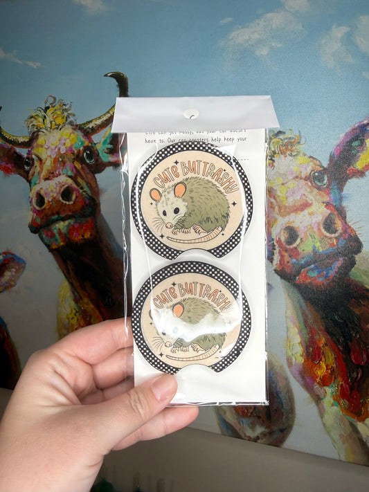 Cute But Trashy Car Coasters