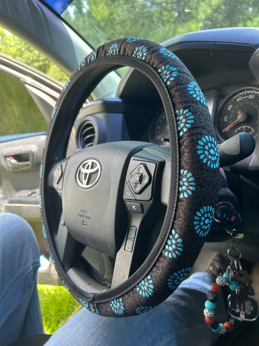 Leopard Conch steering wheel cover