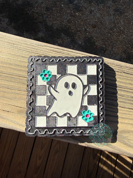 Checkered Ghost Stamp