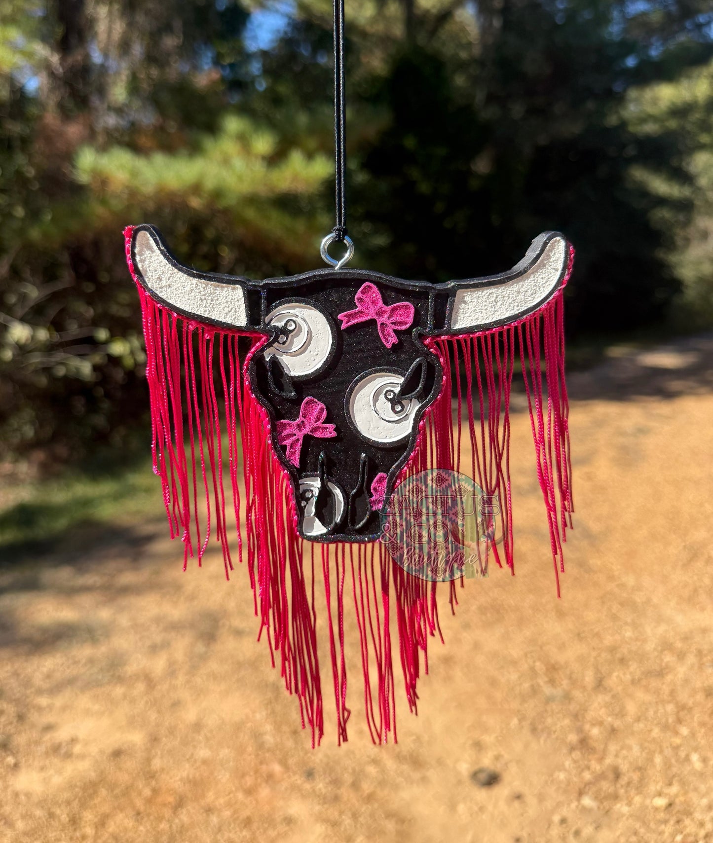 8 Ball & Bows Bull Skull