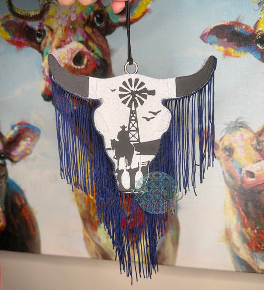 Ranch Silhouette Bull Skull