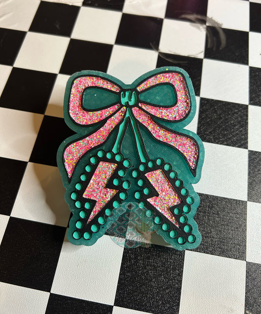 Turquoise Bolt Bow Freshie